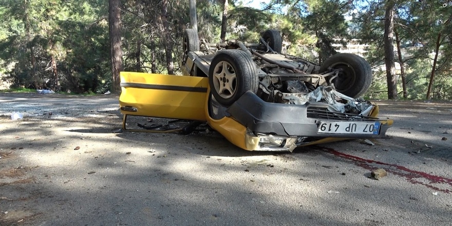 Alanya’da Takla Atan Otomobilde 1 Yaralı