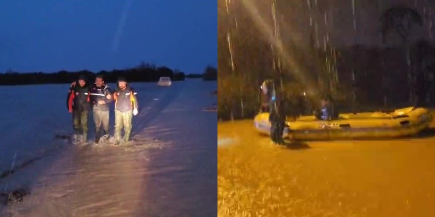 Antalya’da sağanak alarmı: Mahsur kalanlar botla kurtarıldı