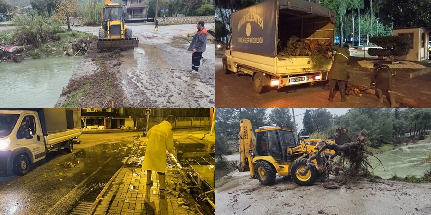 Kemer’de Köprüleri Tıkayan Tomruklar Temizlendi