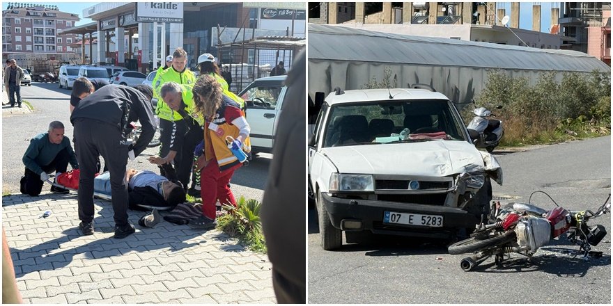 Gazipaşa’da Otomobil-Motosiklet Kazası
