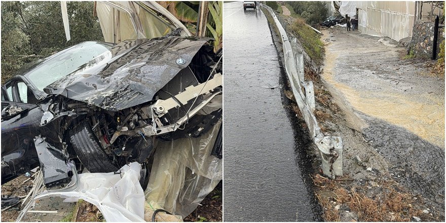 Alanya’da lüks otomobil seraya uçtu: 4 yaralı