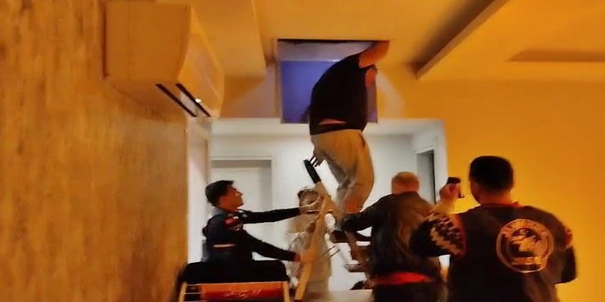 Tavana saklandı ama jandarmadan kaçamadı