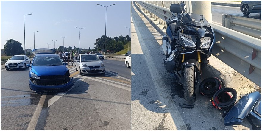 Side Kavşağı’nda kaza: Motosikletteki 2 kişi yaralandı