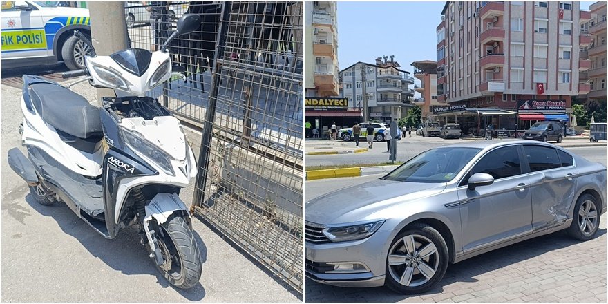 Manavgat’ta motosiklet ile otomobil çarpıştı: 1 yaralı