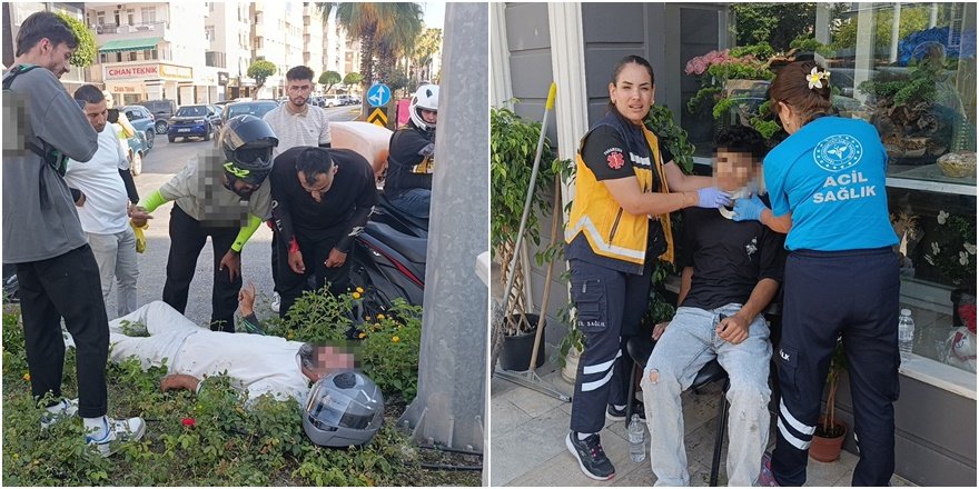 Aynı kavşakta 1 saatte iki motosiklet kazası
