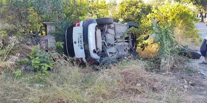 Manavgat'ta otomobil bahçeye uçtu: Yaralı yok