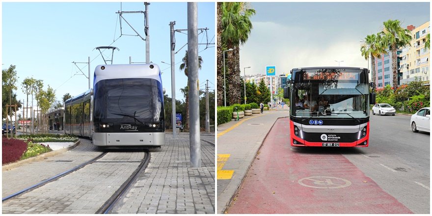 Antalya'da 15 Temmuz'da toplu ulaşım ücretsiz
