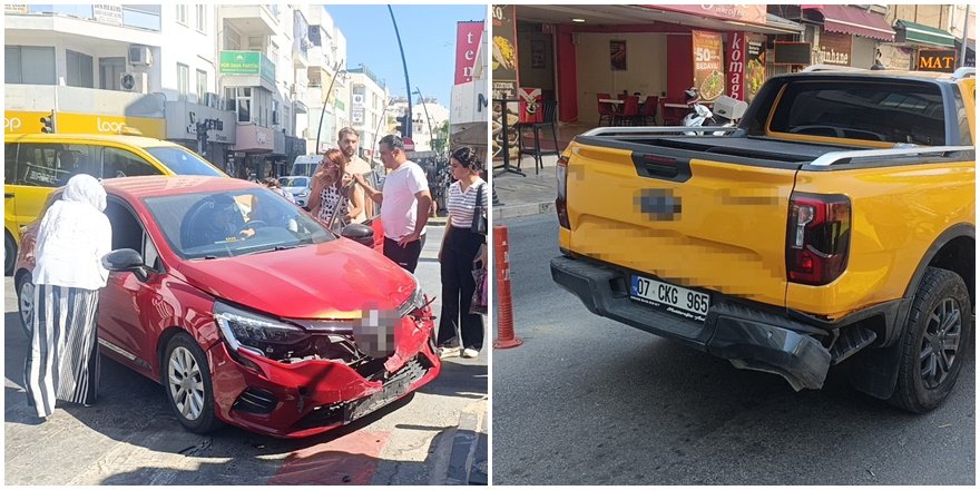 Manavgat’ta kırmızı ışık kazası kamerada: Şoka girdi