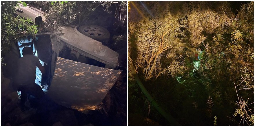 Serik’te otomobil ağaçlık alana daldı: 1 yaralı