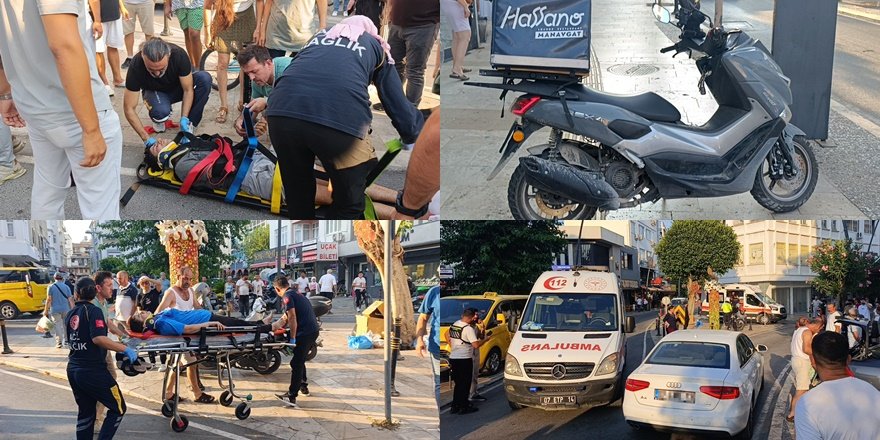Manavgat’ta Motosiklet Yayaların Arasına Daldı: 3 Yaralı