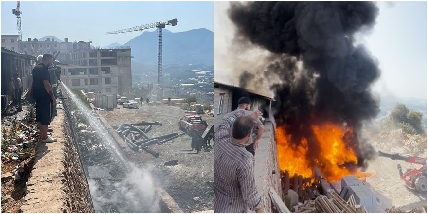 Alanya’da kampüs inşaatında yangın: Alevler yatakhaneye sıçradı