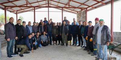 Akçatı'da İmece Usulüyle Çok Amaçlı Salon Yapılıyor