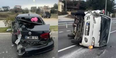 Manavgat’ta emniyet şeridi kazası: 2 kişi yaralandı