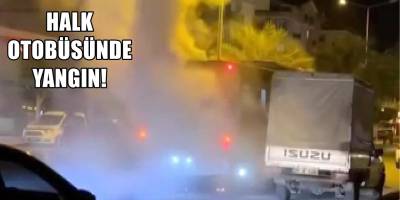 Alanya'da Halk Otobüsü Yol Ortasında Yandı