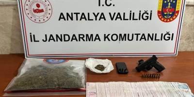 Alanya’da jandarmadan uyuşturucu ve silah operasyonu
