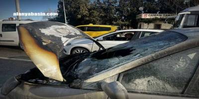 Antalya’da Alev Topuna Döndü: Sürücü Canını Zor Kurtardı!