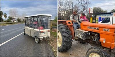 Manavgat’ta servis yok, öğrenciler traktörle okulda