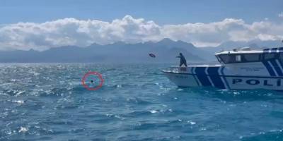 Antalya’da kanosu devrilen adam 3 saat direndi