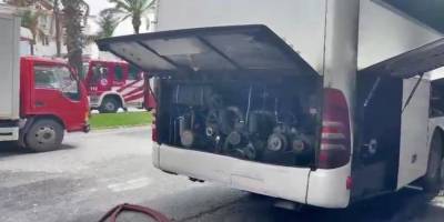 Manavgat’ta Park Halindeki Otobüste Yangın