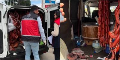 Serik’te 176 kilo bozuk sucuk imha edildi