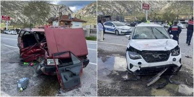 Akseki’de feci çarpışma: 3 kişi yaralandı