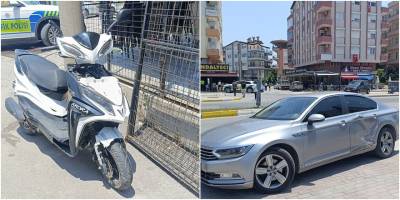 Manavgat’ta motosiklet ile otomobil çarpıştı: 1 yaralı