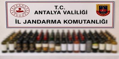Alanya’da 108 litre kaçak alkol ele geçirildi