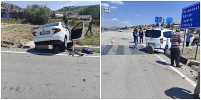 Yalvaç'ta Kavşak Kazası: Sürücüler Ölümden Döndü
