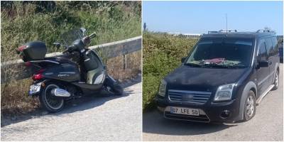 Manavgat'ta Motosiklete Çarpan Araç Sürücüyü Yaraladı