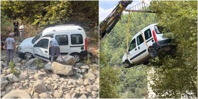 Alanya’da araç şarampole yuvarlandı: 3 yaralı