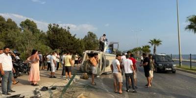 Alanya'da bisikletliye çarpmamak için manevra: 2 yaralı