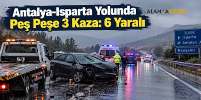 Antalya-Isparta Yolunda Peş Peşe 3 Kaza: 6 Yaralı